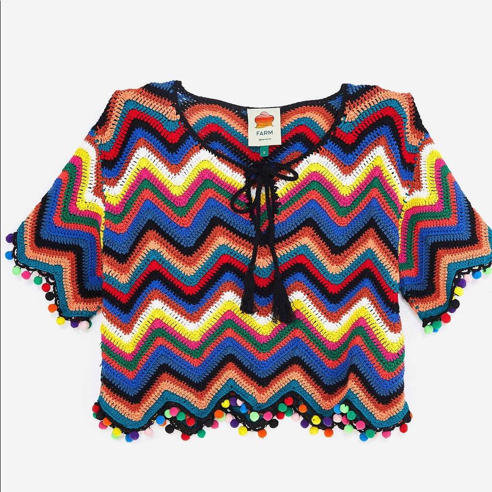 🌼 Anthropologie Farm Rio Cropped Knit
